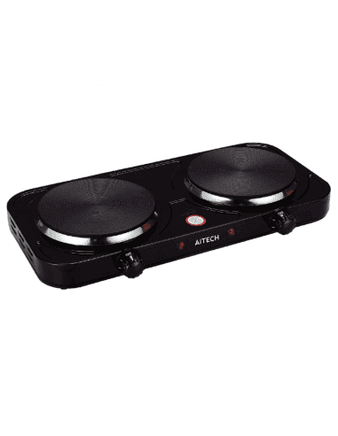 ANAFE ELECTRICO AITECH 2 HORNALLAS PORTATIL CONTROL - Imagen 2